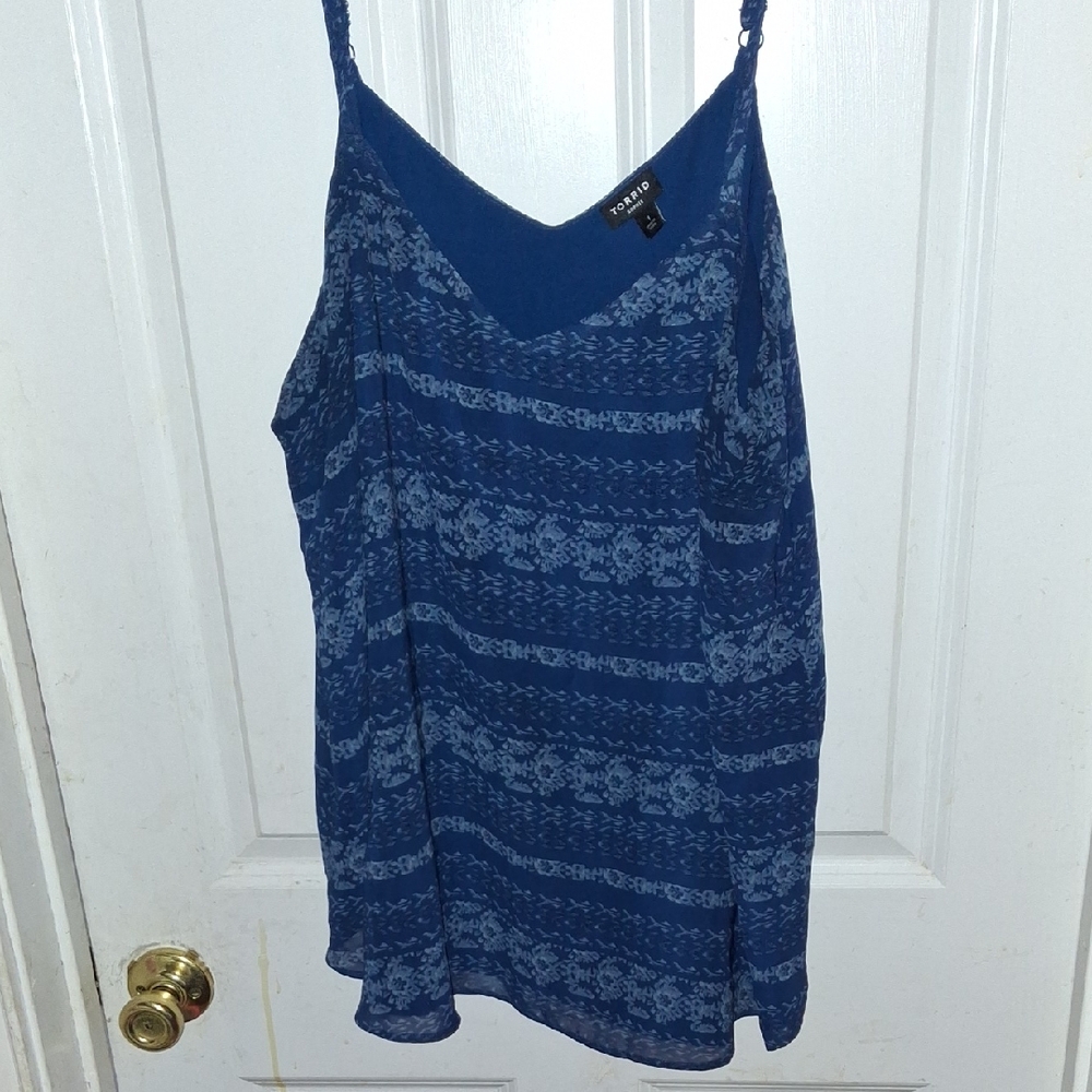 Torrid Blue and White Patterned Camisole